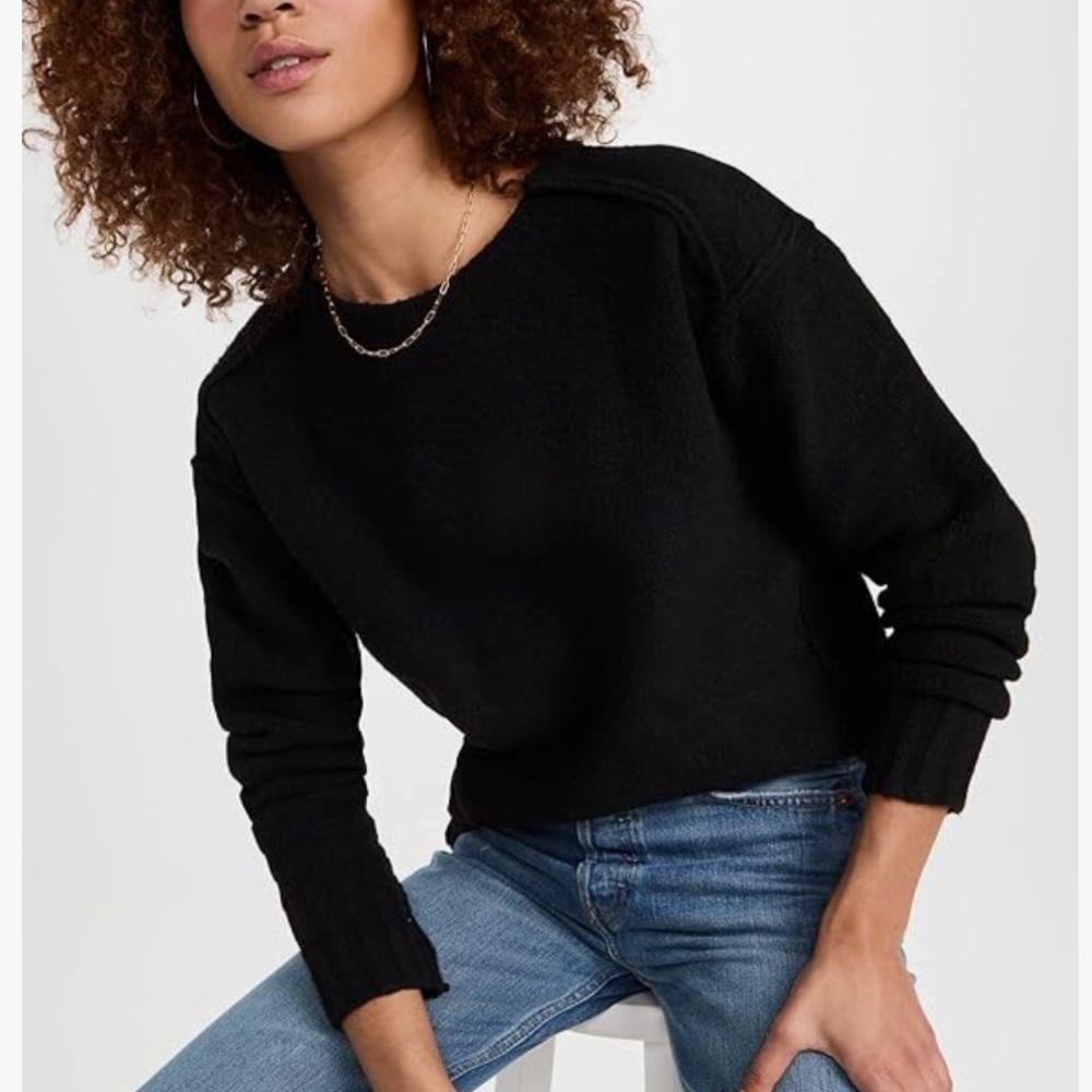 Free People Care Eastwood Black Pullover Medium Large